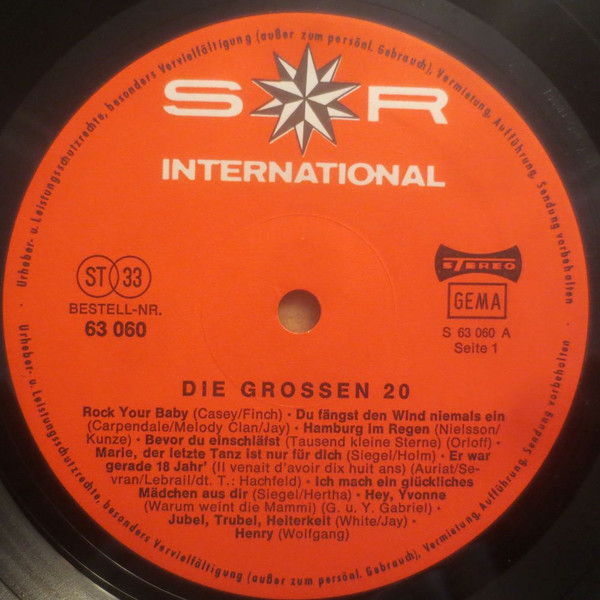 Cover zu Various - Die Großen 20 - Aktuelle Hit-Parade | 1975 | Vinyl, LP, Compilation | Pop | Germany