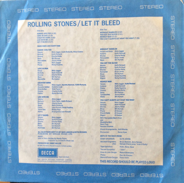 Cover zu The Rolling Stones - Let It Bleed | 1969 | Vinyl | Rock | UK