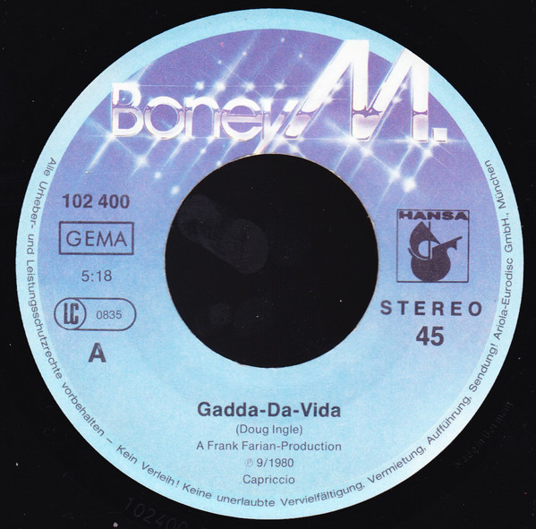 Cover zu Boney M. - Children Of Paradise / Gadda-Da-Vida | 1980 | Vinyl | Electronic | Germany Schallplatten Ankauf