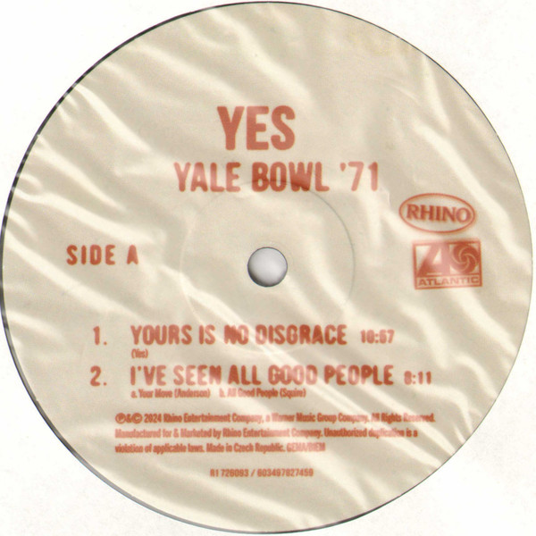 Cover zu Yes - Yale Bowl '71 | 2024 | Vinyl, LP, Album, Limited Edition, Record Store Day | Rock | Europe