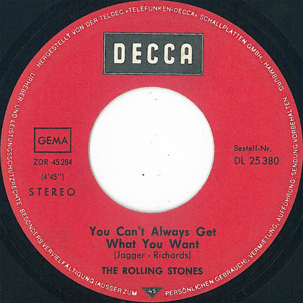 Cover zu The Rolling Stones - Honky Tonk Women / You Can't Always Get What You Want | 1969 | Vinyl, Stereo, 45 RPM, 7