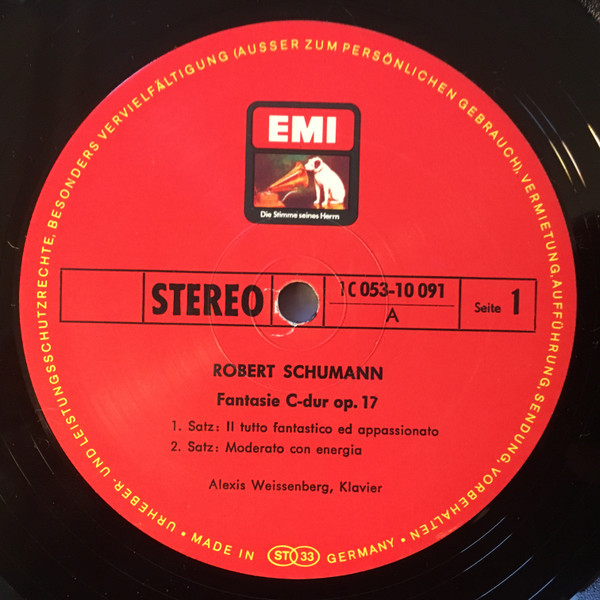 Cover zu Robert Schumann - Alexis Weissenberg - Fantasie C-dur Op. 17 / Kinderszenen Op. 15 | Vinyl | Classical | Germany Schallplatten Ankauf