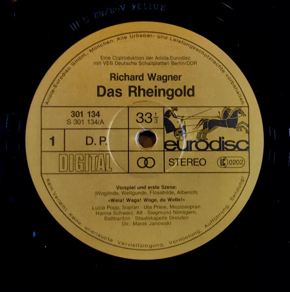 Cover zu Richard Wagner - Theo Adam, Siegmund Nimsgern, Peter Schreier, Roland Bracht, Matti Salminen (2), Christian Vogel (3), Eberhard Büchner, Karl-Heinz Stryczek, Yvonne Minton, Lucia Popp, Uta Priew, Hanna Schwarz, Marita Napier, Ortrun Wenkel, Staatskapelle - Das Rheingold | 1980 | Vinyl | Classical | Germany