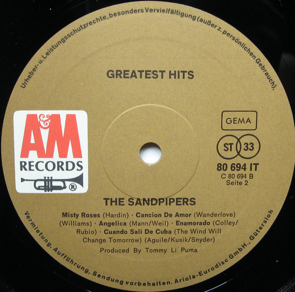 Cover zu The Sandpipers - Greatest Hits | Vinyl | Rock, Pop | Germany