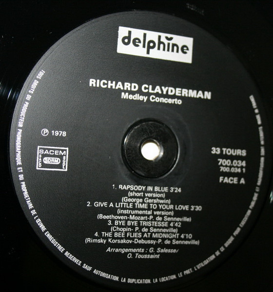 Cover zu Richard Clayderman - Medley Concerto | 1978 | Vinyl | Pop | France
