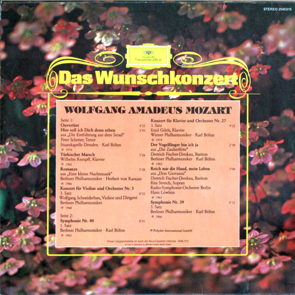 Cover zu Wolfgang Amadeus Mozart - Das Wunschkonzert Wolfgang Amadeus Mozart | Vinyl | Classical | Germany