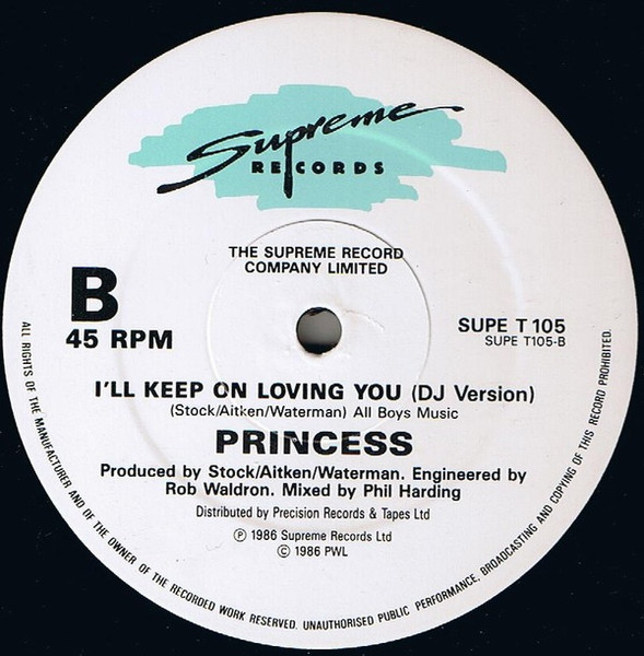Cover zu Princess - I'll Keep On Loving You | 1986 | Vinyl | Electronic, Funk / Soul | UK