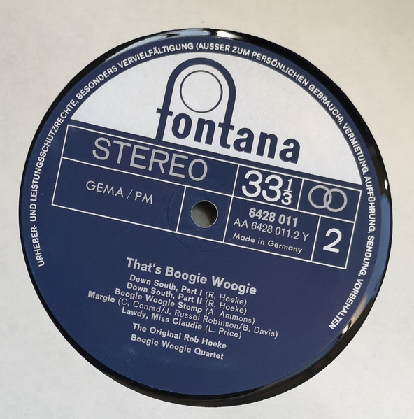 Cover zu Rob Hoeke Boogie Woogie Quartet - That's Boogie Woogie | 1970 | Vinyl | Rock, Blues | Germany Schallplatten Ankauf