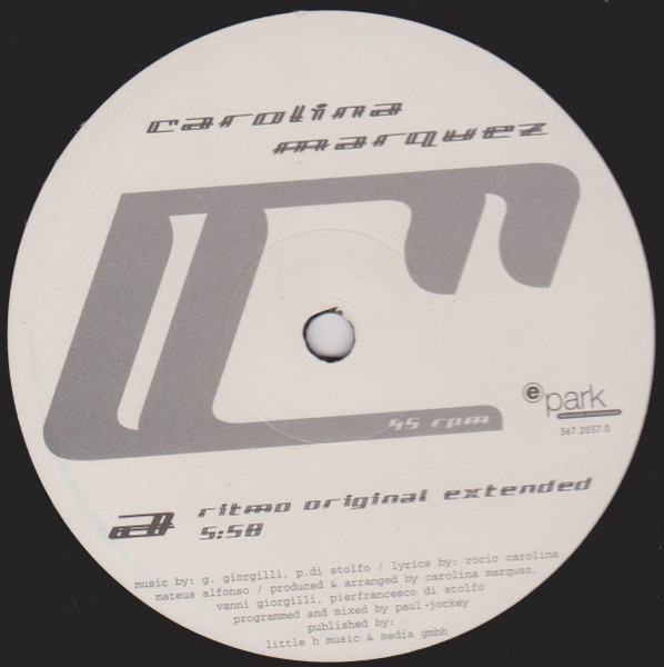Cover zu Carolina Marquez - Ritmo | 2001 | Vinyl | Electronic | Germany Schallplatten Ankauf