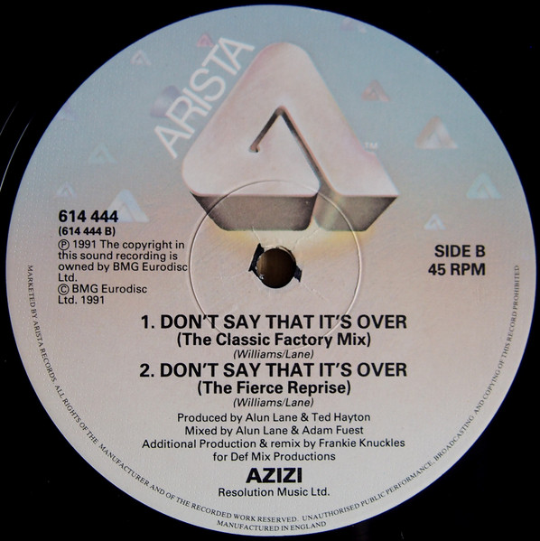 Cover zu Azizi - Don't Say That It's Over | 1991 | Vinyl | Electronic | UK & Europe