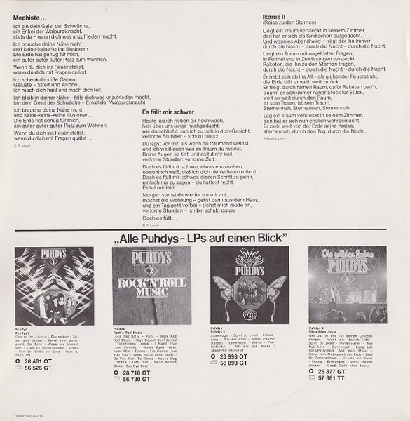 Cover zu Puhdys - Puhdys 5 | 1978 | Vinyl | Rock | Germany