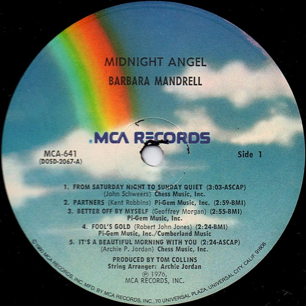 Cover zu Barbara Mandrell - Midnight Angel | 1980 | Vinyl | Folk, World, & Country | US Schallplatten Ankauf
