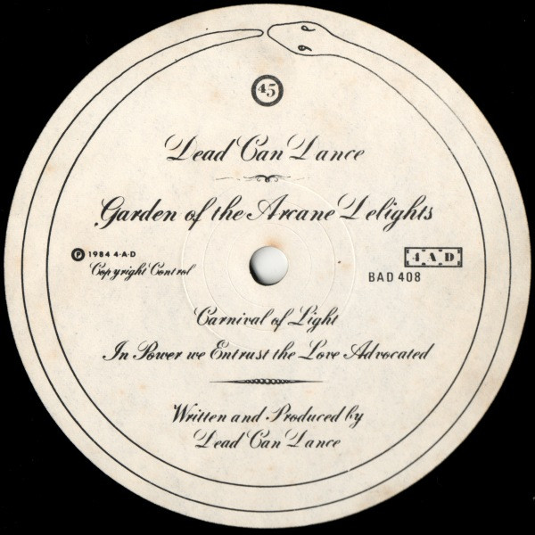 Cover zu Dead Can Dance - Garden Of The Arcane Delights | 1984 | Vinyl, 12