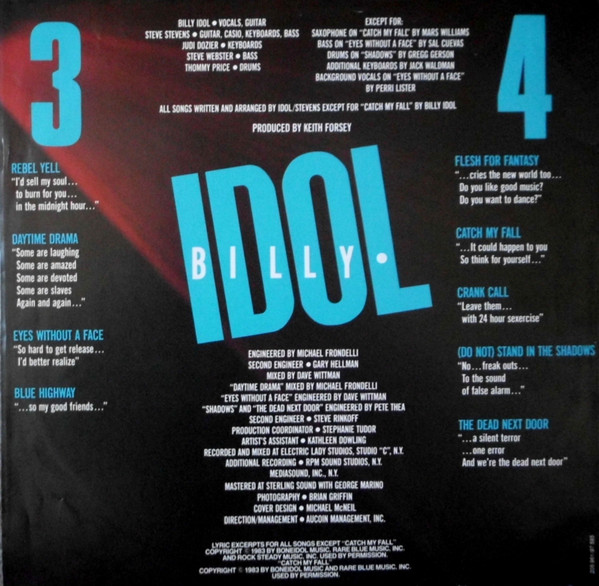 Cover zu Billy Idol - Rebel Yell | Vinyl | Electronic, Rock | Europe
