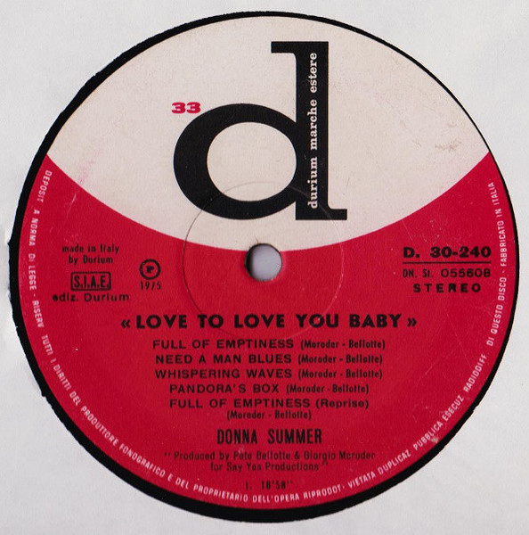 Cover zu Donna Summer - Love To Love You Baby | 1975 | Vinyl, LP, Album, Stereo | Electronic, Funk / Soul | Italy