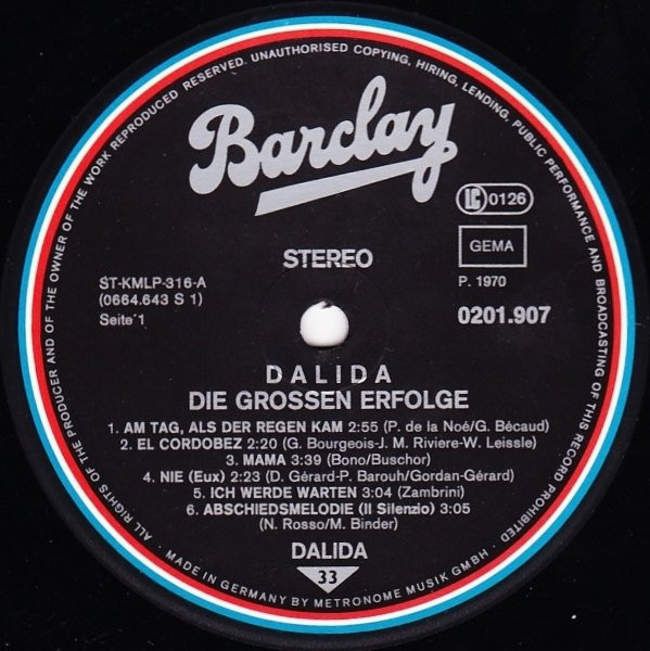 Cover zu Dalida - Die Grossen Erfolge | Vinyl | Pop | Germany Schallplatten Ankauf