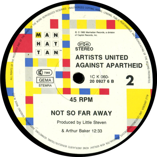 Cover zu Artists United Against Apartheid - Sun City | 1985 | Vinyl | Electronic, Rock | Europe Schallplatten Ankauf