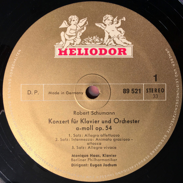 Cover zu Robert Schumann • Monique Haas • Berliner Philharmoniker • Eugen Jochum / Edvard Grieg • Adrian Aeschbacher • Berliner Philharmoniker • Leopold Ludwig - Konzert Für Klavier Und Orchester A-M Schallplatten Ankauf