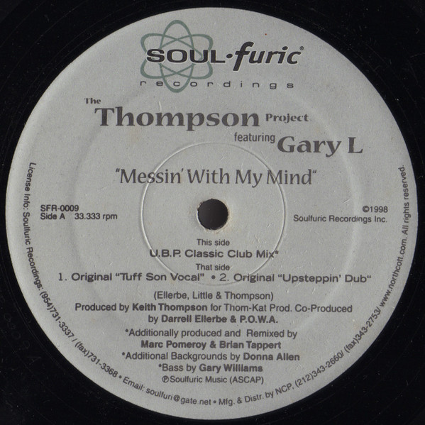 Cover zu The Keith Thompson Project Featuring Gary L. - Messin' With My Mind | 1998 | Vinyl | Electronic | US Schallplatten Ankauf