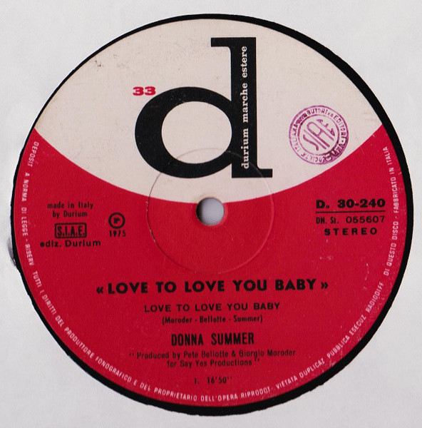 Cover zu Donna Summer - Love To Love You Baby | 1975 | Vinyl, LP, Album, Stereo | Electronic, Funk / Soul | Italy Schallplatten Ankauf
