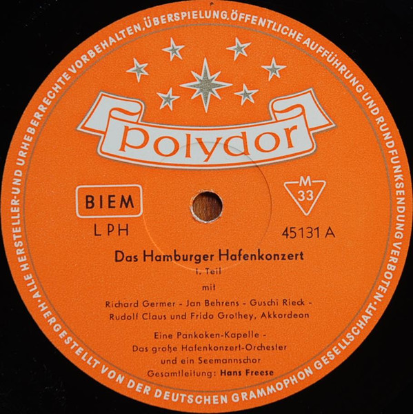 Cover zu Various - Das Hamburger Hafenkonzert | 1960 | Vinyl | Folk, World, & Country | Germany