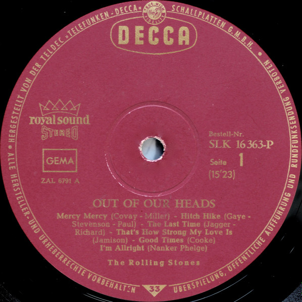 Cover zu The Rolling Stones - Out Of Our Heads | 1965 | Vinyl | Rock | Germany Schallplatten Ankauf