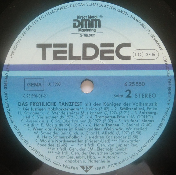 Cover zu Various - Das Fröhliche Tanzfest (Die Schönsten Lieder Zum Feiern) | 1983 | Vinyl | Folk, World, & Country | Germany