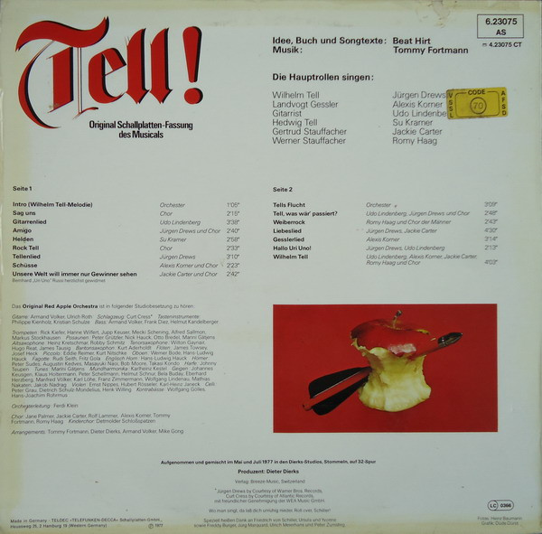 Cover zu Various - Tell! | 1977 | Vinyl | Rock, Funk / Soul, Stage & Screen | Germany Schallplatten Ankauf