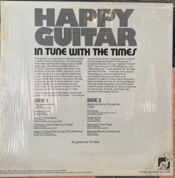 Cover zu Tim May - Happy Guitar - In Tune With The Times | 1977 | Vinyl | Jazz | US Schallplatten Ankauf