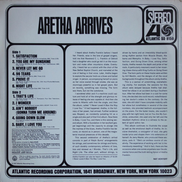 Cover zu Aretha Franklin - Aretha Arrives | 1967 | Vinyl | Funk / Soul | Germany