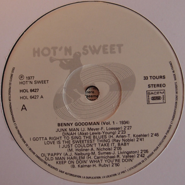 Cover zu Benny Goodman - Benny Goodman Vol 1 1934 | 1977 | Vinyl | Jazz | France Schallplatten Ankauf