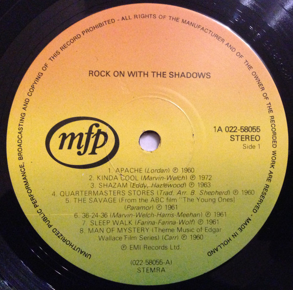 Cover zu The Shadows - Rock On With The Shadows | 1980 | Vinyl | Pop | Netherlands Schallplatten Ankauf