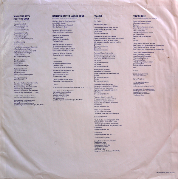 Cover zu Sister Sledge - When The Boys Meet The Girls | 1985 | Vinyl | Funk / Soul | Europe
