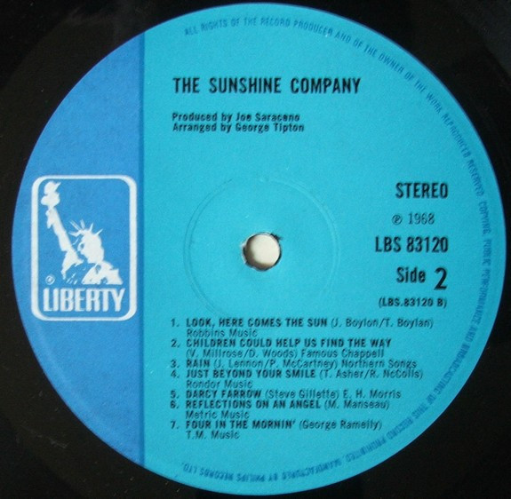 Cover zu The Sunshine Company - The Sunshine Company | 1968 | Vinyl | Rock, Pop, Folk, World, & Country | UK Schallplatten Ankauf