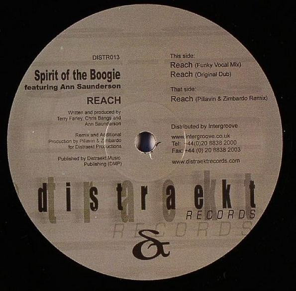 Cover zu Spirit Of The Boogie Featuring Ann Saunderson - Reach | 2004 | Vinyl | Electronic | UK Schallplatten Ankauf