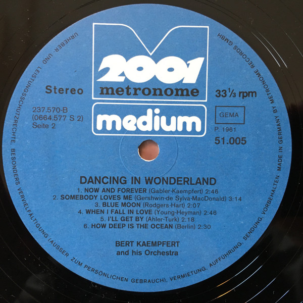 Cover zu Bert Kaempfert & His Orchestra - Dancing In Wonderland | Vinyl | Jazz | Germany