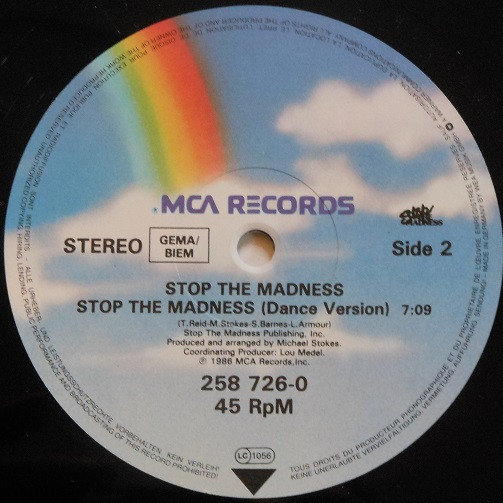 Cover zu Stop The Madness - Stop The Madness | 1986 | Vinyl | Funk / Soul | Europe Schallplatten Ankauf