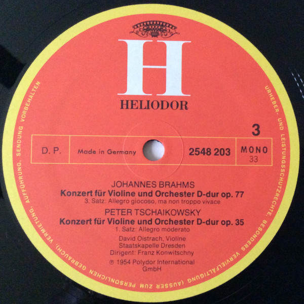 Cover zu David Oistrach - In Memoriam Die Grossen Violinkonzerte | Vinyl | Classical | Germany