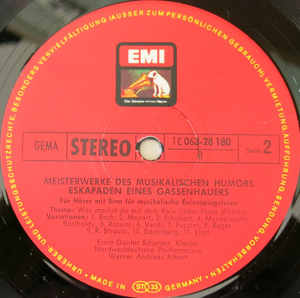 Cover zu Siegfried Ochs / Karl Hermann Pillney ; Ernst-Günther Scherzer, Nordwestdeutsche Philharmonie, Werner Andreas Albert - 's Kommt Ein Vogel Geflogen / Eskapaden Eines Gassenhauers