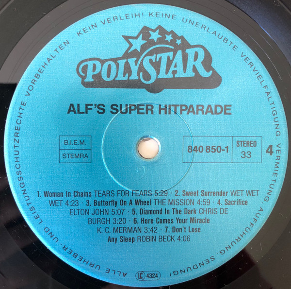 Cover zu Various - Alf's Super Hitparade | 1990 | Vinyl | Electronic, Hip Hop, Rock, Pop | Germany