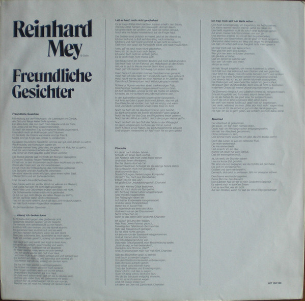 Cover zu Reinhard Mey - Freundliche Gesichter | 1981 | Vinyl | Pop, Folk, World, & Country | Germany