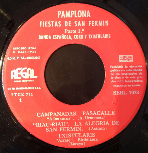 Cover zu Banda Española - Pamplona - Fiestas De San Fermin | Vinyl | Folk, World, & Country | Spain Schallplatten Ankauf