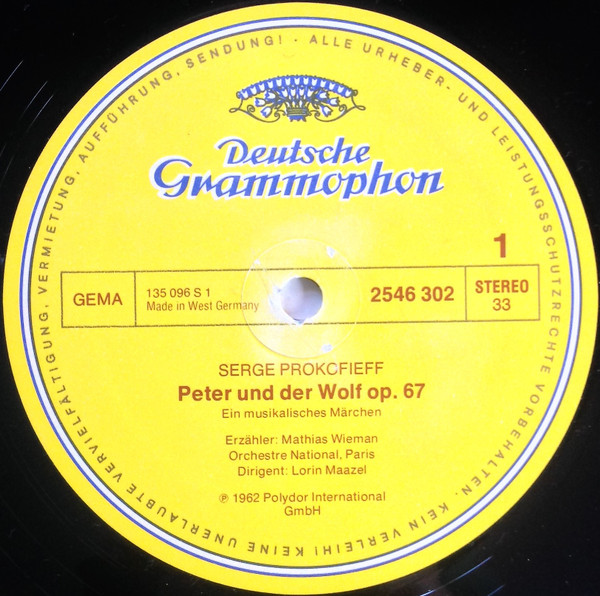 Cover zu Sergei Prokofiev / Astrid Lindgren - Mathias Wieman / Leopold Mozart - Peter Und Der Wolf - Ein Musikalisches Märchen / Zwei Geschichten / Kindersymphonie | 1977 Schallplatten Ankauf