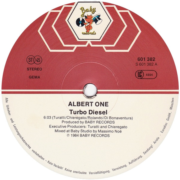 Cover zu Albert One - Turbo Diesel | 1984 | Vinyl | Electronic | Germany Schallplatten Ankauf