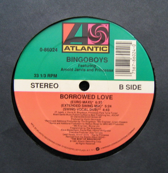 Cover zu Bingoboys Featuring Arnold Jarvis And Princessa (2) - Borrowed Love | 1991 | Vinyl | Funk / Soul | US Schallplatten Ankauf