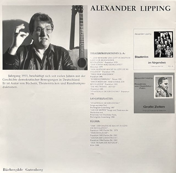 Cover zu Alexander Lipping - Die Songs Vom Langen Kampf | 1989 | Vinyl, LP | Folk, World, & Country | Germany
