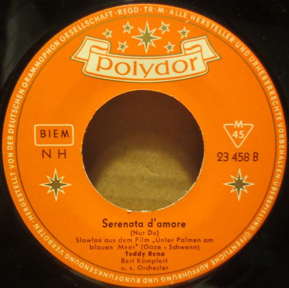 Cover zu Teddy Reno - Unter Palmen Am Blauen Meer | 1957 | Vinyl | Pop, Stage & Screen | Germany