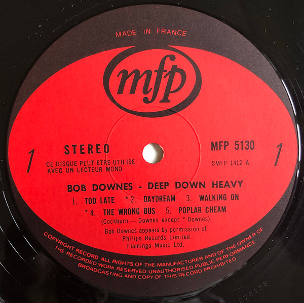 Cover zu Bob Downes - Deep Down Heavy | 1970 | Vinyl | Jazz, Rock | France & Benelux Schallplatten Ankauf