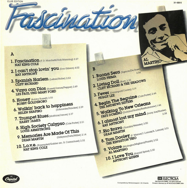 Cover zu Various - Fascination - 20 Songs Die Die Welt Eroberten | 1980 | Vinyl | Jazz, Rock, Blues, Pop, Folk, World, & Country | Germany Schallplatten Ankauf