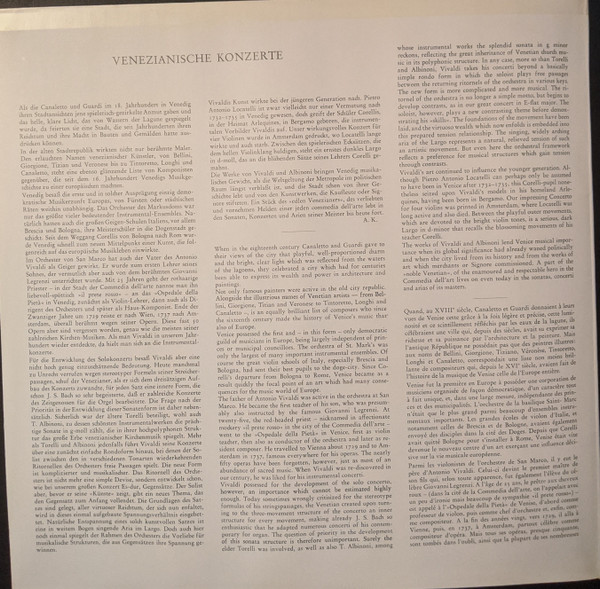 Cover zu Antonio Vivaldi, Pietro Antonio Locatelli, Tomaso Albinoni, Collegium Aureum - Venezianische Konzerte | Vinyl | Classical | Germany Schallplatten Ankauf